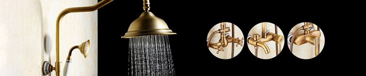 Colonne de douche vintage rétro pour salle de bains élégante